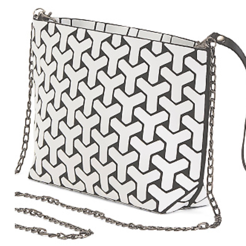 PATRIZIA LUCA Y Pattern Black & White Crossbody